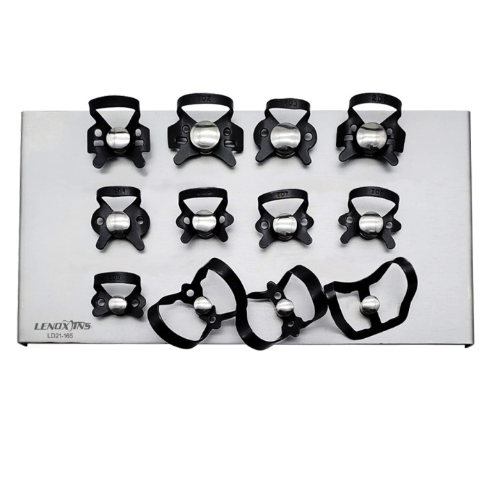 Black Rubber Dam Clamps Kit 12PCS | Comprehensive Dental Toolset for Effective Isolation