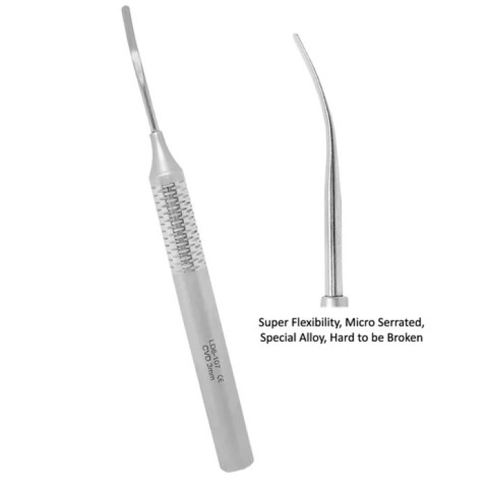 Super Flexible Periotomes Curved 3mm | Precision Periodontal Surgical Instrument