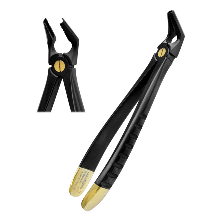 Deep Gripping Atraumatic Extraction Forceps Lower Premolars  BLACK  GOLD Series