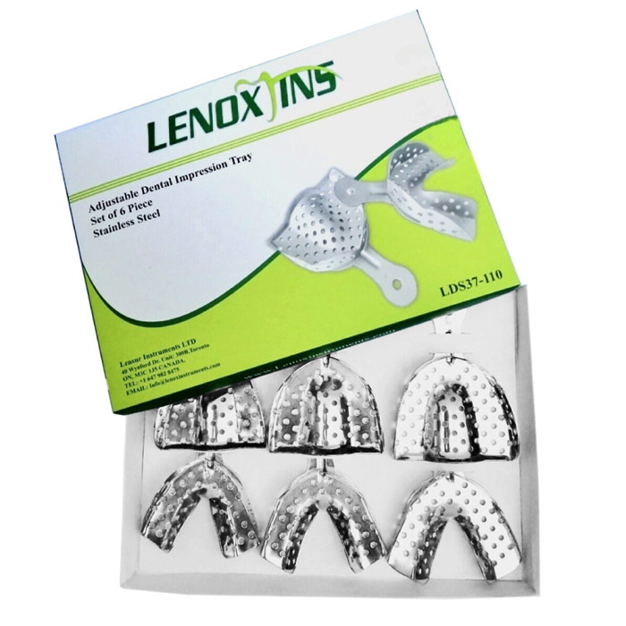 Impression Trays Dentulous Perforated Set of 6 | Precision Tools for Accurate Dental Impressions