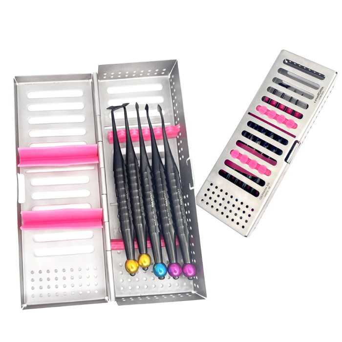 Bernard Syndesmoyome Luxating PerioTomes Set Of 5 In Cassette | Precision Dental Surgical Instrument Kit
