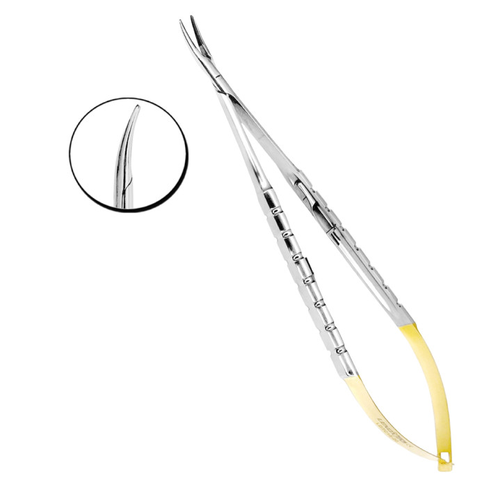 Castroviejo Needle Holders Fine Point 18cm TC Curved | Precision Tool for Microsurgical Procedures