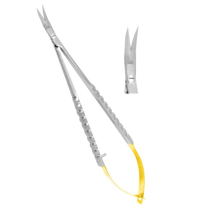Castroviejo Surgical Scissor, 17cm Curved TC | Precision Tool for Microsurgical Procedures