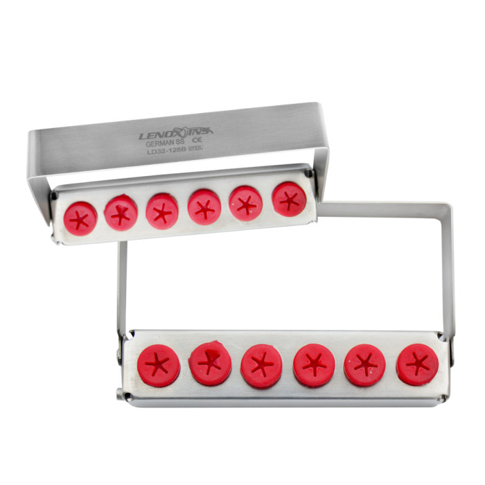 Stainless Steel Dental Bur Organizer | Compact & Durable Storage for 6 Burs
