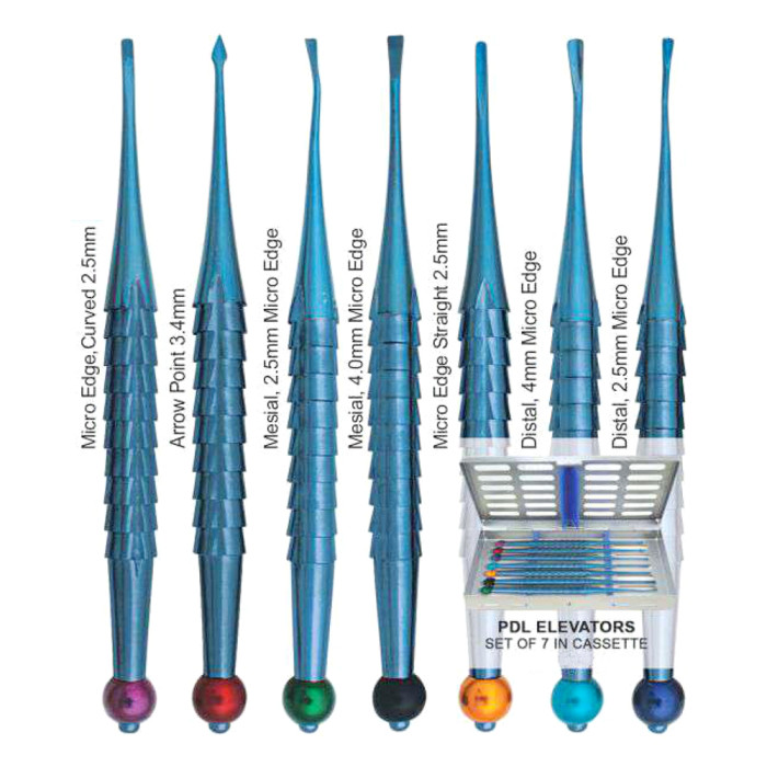 PDL Periotome Elevators Set of 7 in Cassette | Precision & Minimal Trauma for Extractions