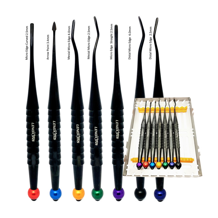 PDL Luxating Elevators Set Of 7 Titanium Coated in Cassette | Precision Tools for Atraumatic Extractions