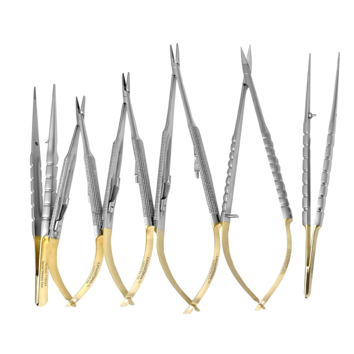 Micro Surgery Needle Holders-Scissors-Forceps Set STR | Precision Tools for Advanced Surgical Procedures